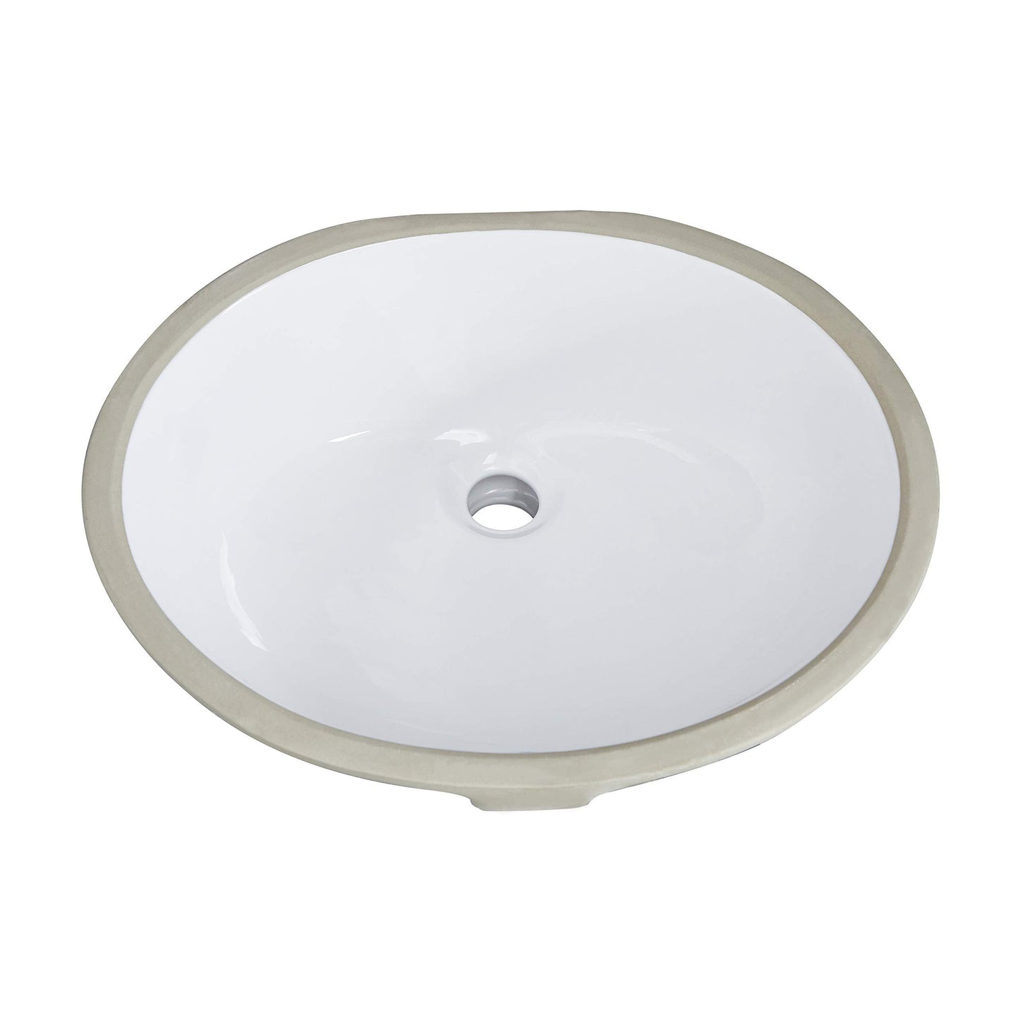 Lucvara White Oval Undermount Bathroom Sink with Overflow, Durable Ceramic Basin for Vanity or Countertop