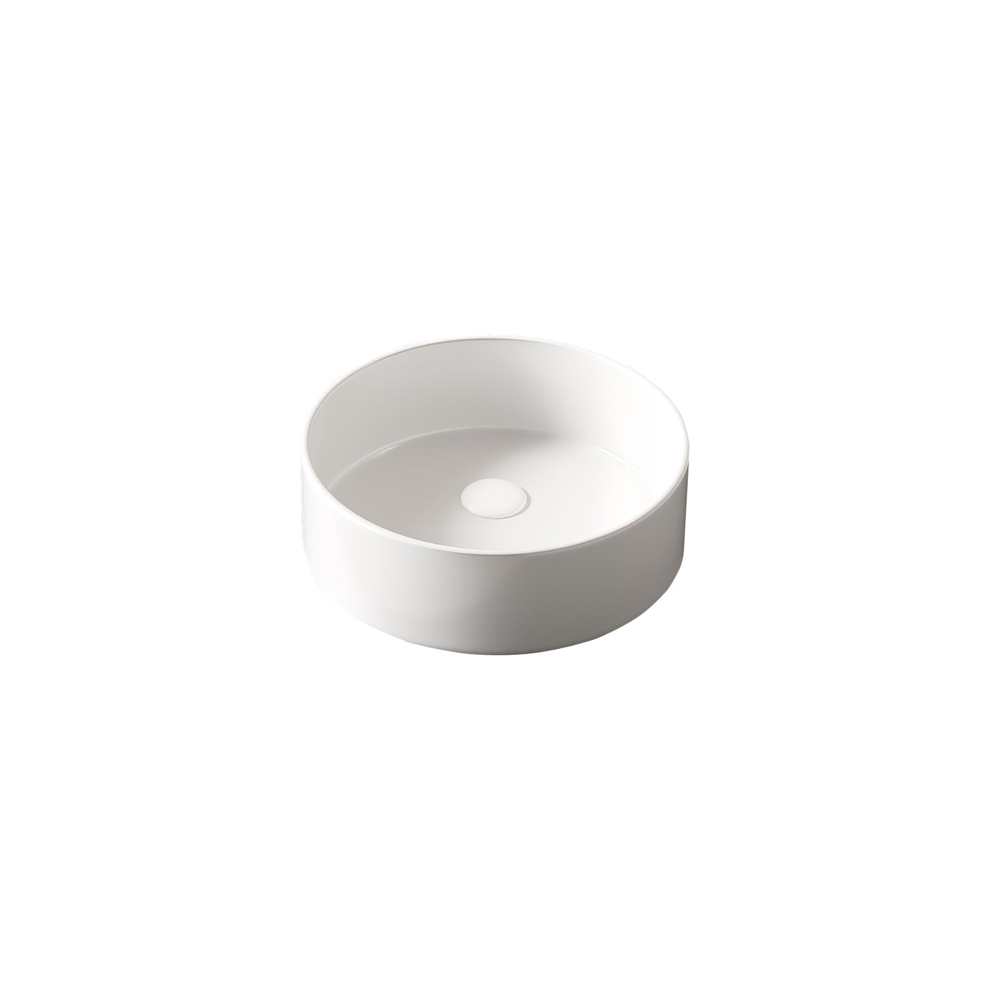 Lucvara 14" Round Ceramic Vessel Bathroom Sink, White – No Faucet or Cabinet Included