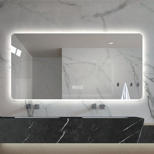 Lucvara 28x60'' LED Bathroom Mirror – Backlit Anti-Corrosion Vanity Mirror with 3-Color Dimmable Lights and One-Touch Demist Function