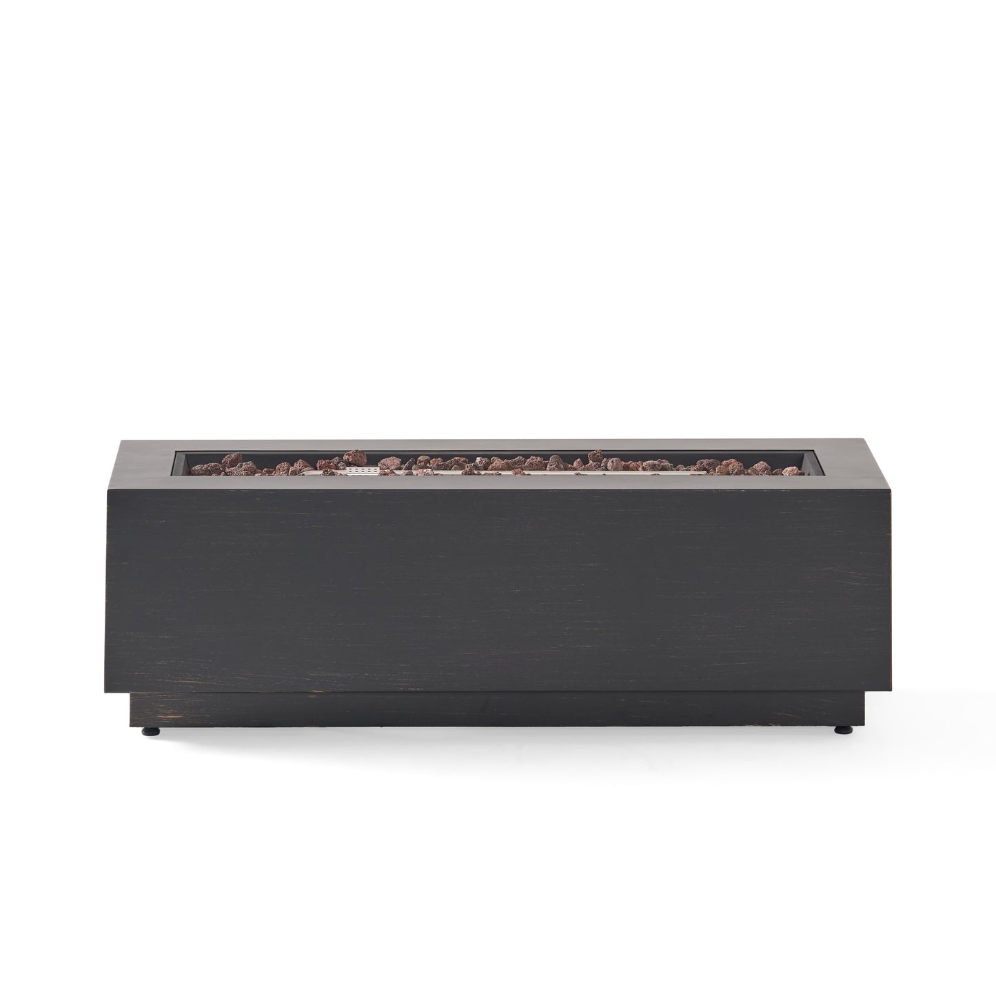 Lucvara 40-Inch Modern Dark Gray Outdoor Propane Fire Pit, 50,000 BTU Iron Gas Firepit with Sleek Design