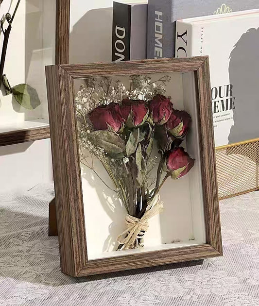 Lucvara A4 3D DIY Art Frame – Transparent Shadow Box Display Frame with Accessories, Acrylic Glass Cover & Wall Mount Kit, Perfect for DIY Dried Flower or Craft Projects (Flowers Not Included)