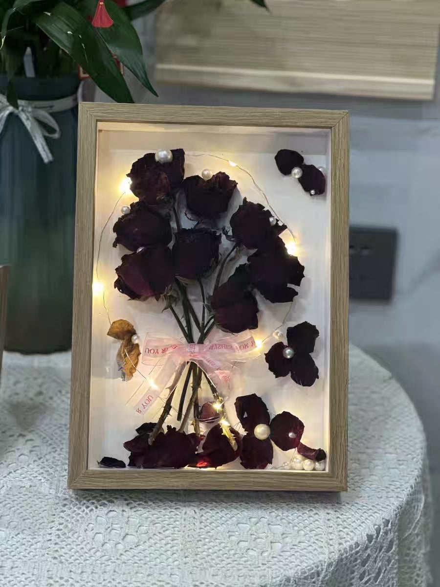 Lucvara A4 3D DIY Art Frame – Transparent Shadow Box Display Frame with Accessories, Acrylic Glass Cover & Wall Mount Kit, Perfect for DIY Dried Flower or Craft Projects (Flowers Not Included)