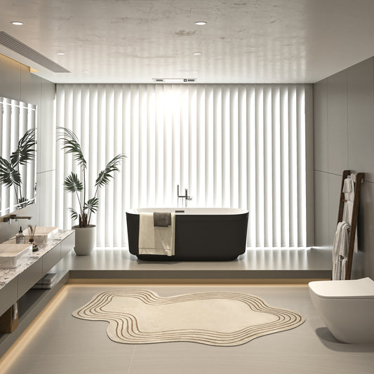 Lucvara 67" Acrylic Freestanding Bathtub, Glossy Black with Unique Pleated Design, Brushed Nickel Overflow & Pop-Up Drain, cUPC Certified, Modern Bathroom Soaking Tub