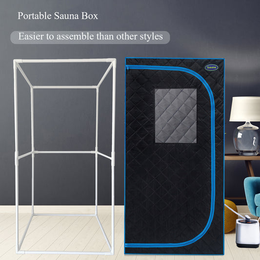 Lucvara Portable Black Full-Size Steam Sauna Tent, Personal Home Spa with Steam Generator, Remote Control, Foldable Chair, PVC Frame – Easy Install, Fast Heating, FCC & UL Certified