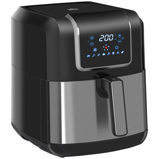 Lucvara 1700W 6.9 Quart Air Fryer Oven – Digital Display, 360° Air Circulation, Adjustable Temperature & Timer, Nonstick Basket for Oil-Less or Low-Fat Cooking, Black