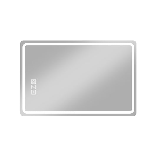 Lucvara 48x32'' Modern Bathroom LED Mirror – Anti-Fog, 3-Color, 5-Level Dimmable, Horizontal & Vertical Mount, Glass Wall Mirror