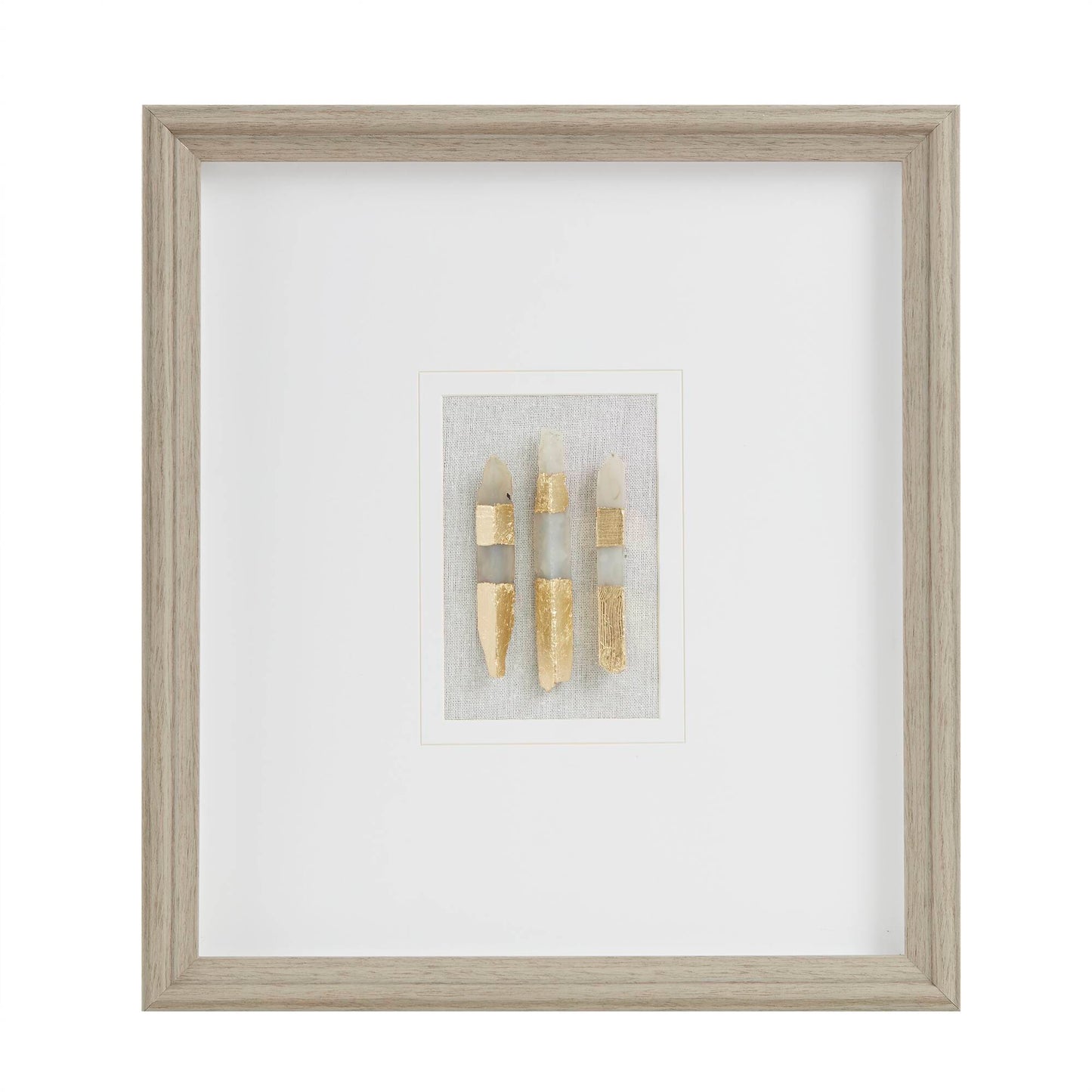 Lucvara Natural Agate Wall Art – Off-White Double Mat Shadow Box Décor for Living Room, Bedroom & Office