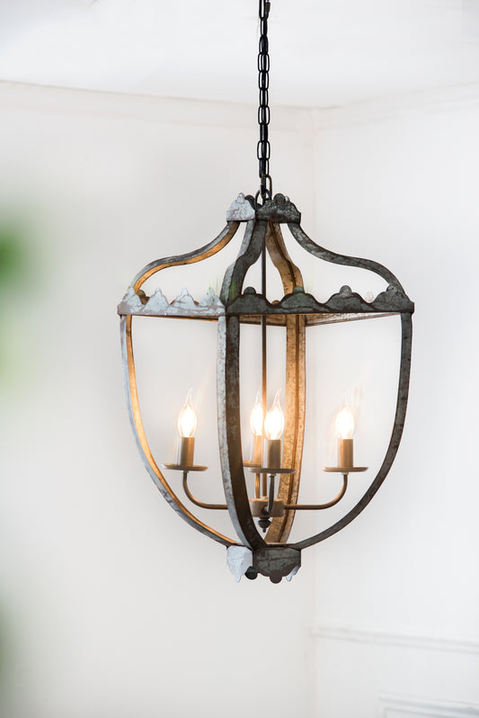 Lucvara 4-Light Metal Chandelier, Adjustable Hanging Light Fixture for Kitchen, Dining Room, Foyer, or Entryway, Bulbs Not Included