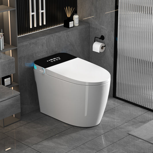 Lucvara Smart Toilet with Heated Bidet Seat – Portable Intelligent Toilet with Auto Open/Close, Warm Water, Dryer, and Built-In Bidet