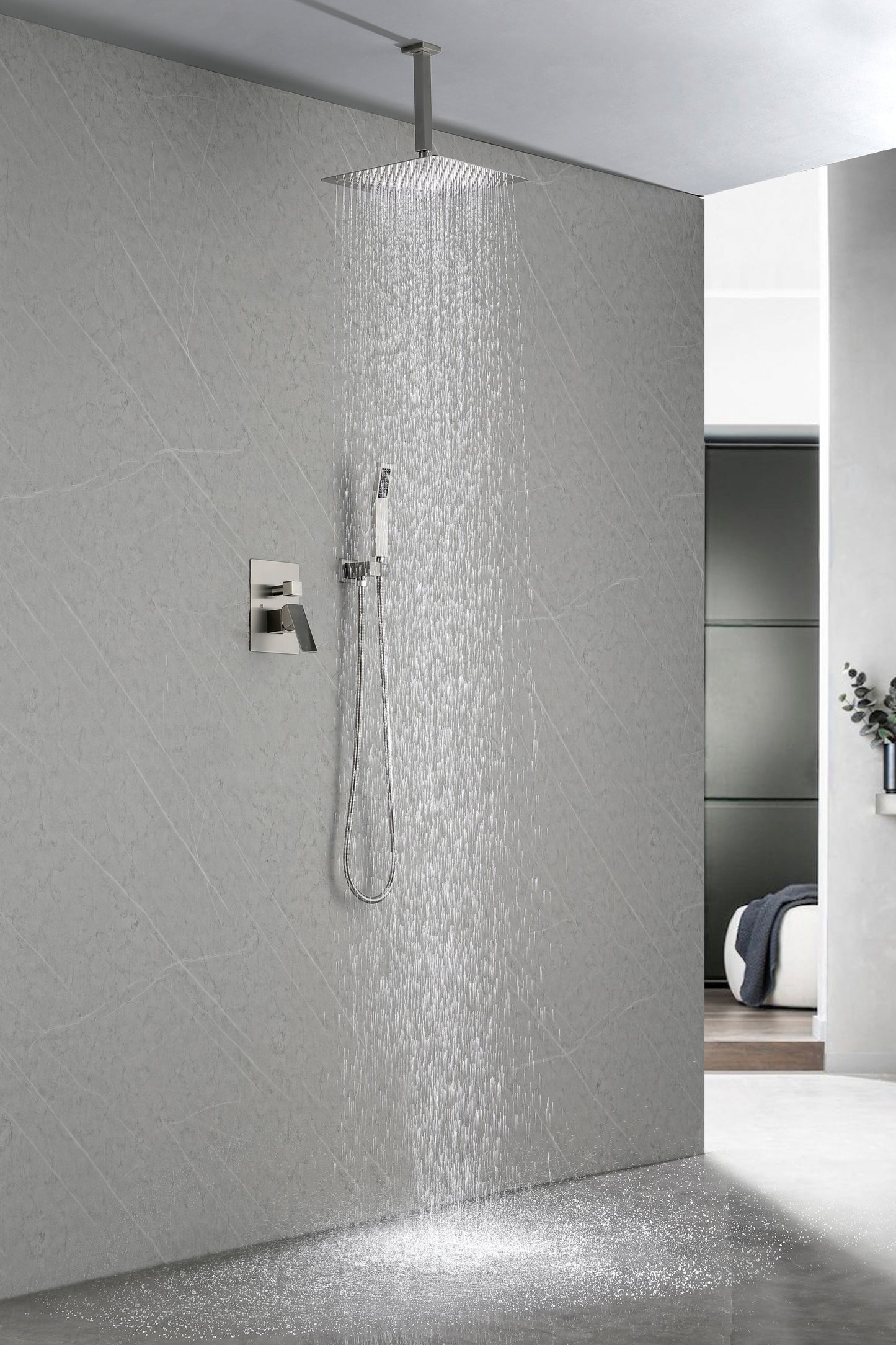 Lucvara 12" Wall-Mounted Rain Shower Head System – Luxury Bathroom Shower Fixture, High-Pressure & Modern Design