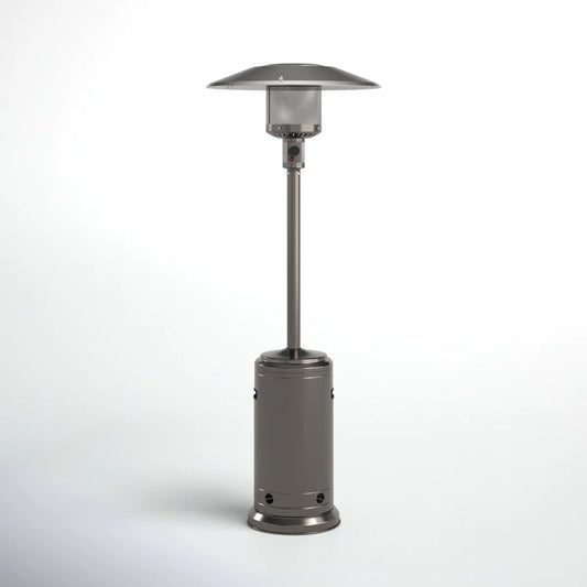 Lucvara 46,000 BTU Propane Patio Heater, Steel Gray Stainless Steel Outdoor Standing Heater