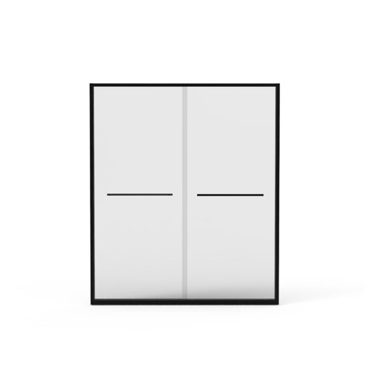 Lucvara Matte Black Double Sliding Shower Door – Adjustable 56–60" W x 70" H, Aluminum Frame with Clear Tempered Glass & Black Hardware Bypass Enclosure