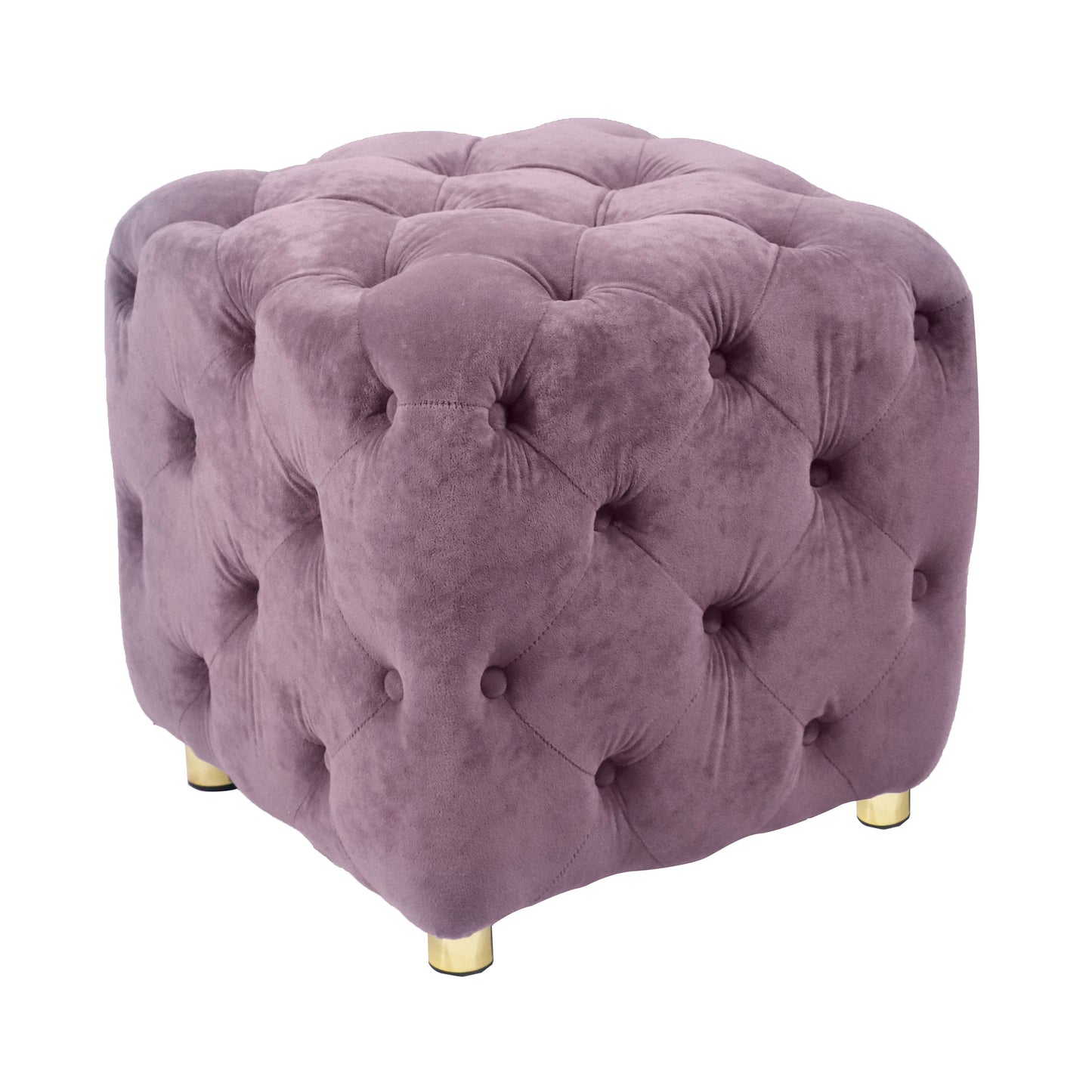 Lucvara Purple Modern Velvet Ottoman, Upholstered Small End Table and Foot Stool, Comfortable Seating for Living Room, Bedroom, or Entryway