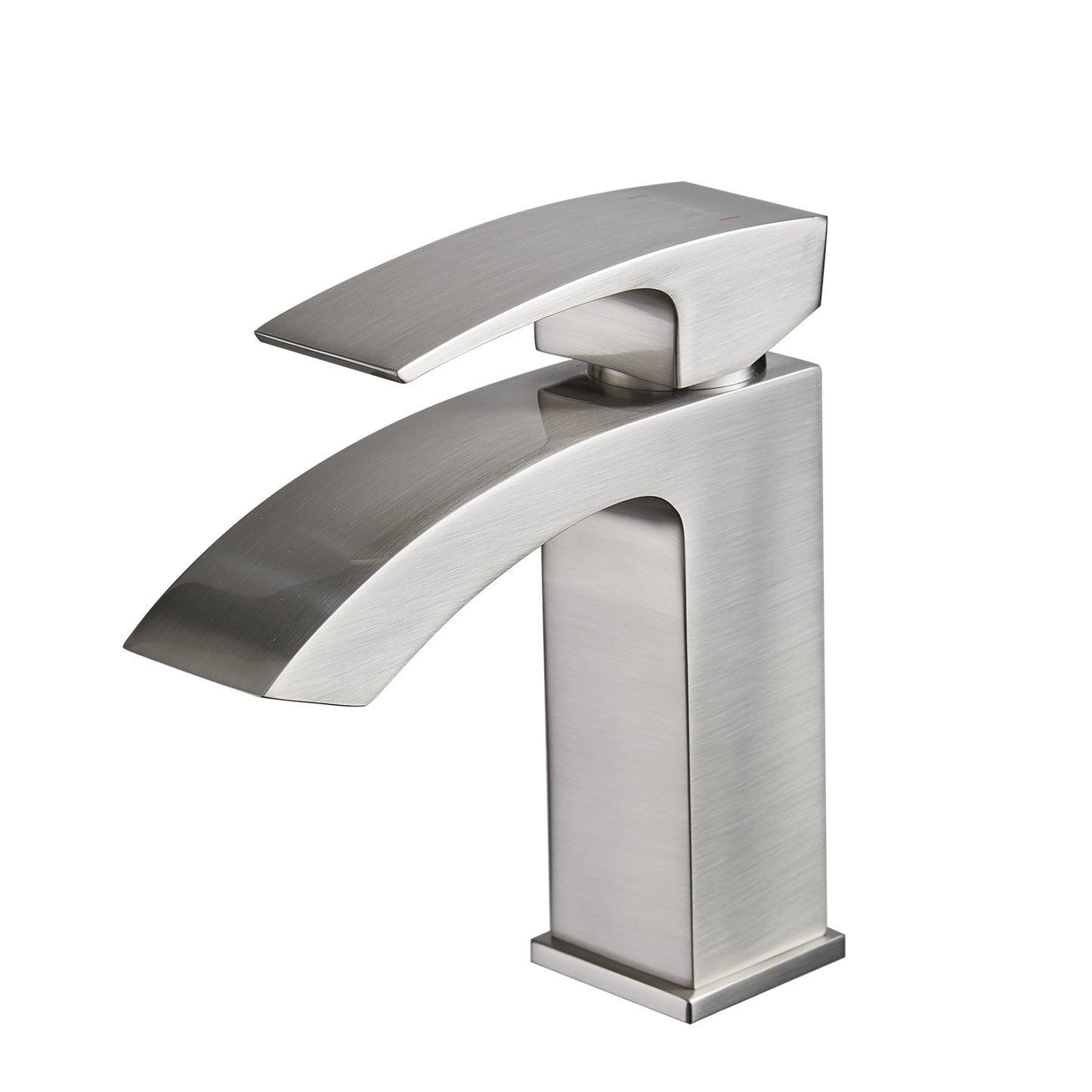 Lucvara Brushed Nickel Bathroom Faucet, Modern Single Handle Single Hole Vanity Basin Sink Faucet