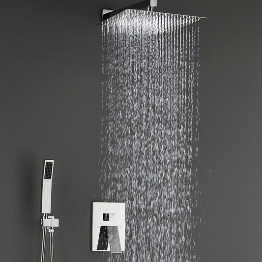 Lucvara Luxury Wall-Mounted Rain Mixer Combo Set – Polished Chrome Rainfall Shower Head System with Faucet Rough-In Valve & Trim