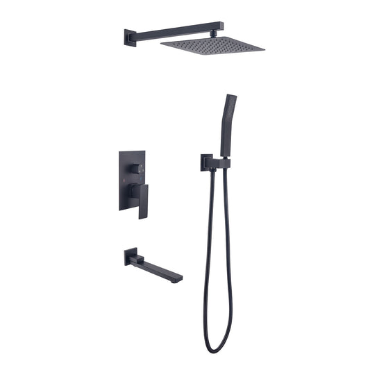 Lucvara 10' Wall-Mounted Rain Shower System – Modern Bathroom Shower Head, High-Pressure, Adjustable, Luxury Rainfall Shower