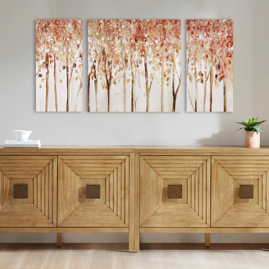Lucvara Triptych 3-Piece Textured Canvas Wall Art Set, Modern Home Wall Decor