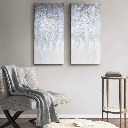 Lucvara Heavily Embellished 2-Piece Canvas Wall Art Set, Modern Decorative Artwork for Living Room or Bedroom