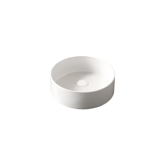 Lucvara 14" Round Ceramic Vessel Bathroom Sink, White – No Faucet or Cabinet Included